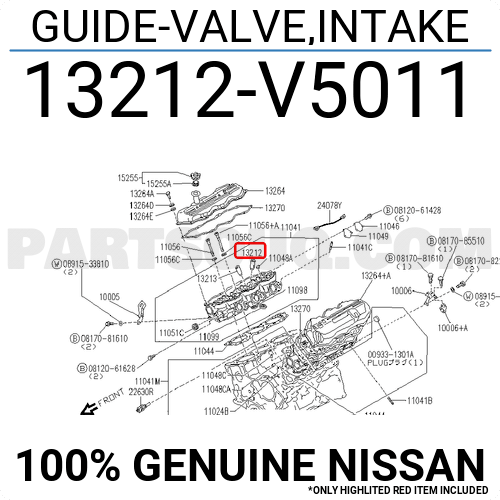 GUIDE-VALVE,INTAKE 13212V5011 | Nissan Parts | PartSouq