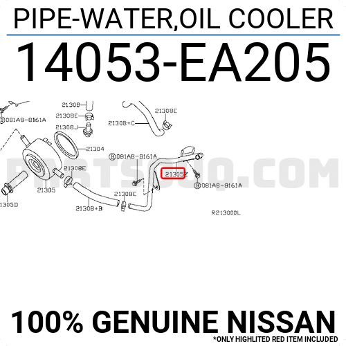 PIPE-WATER,OIL COOLER 14053EA205 | Nissan Parts | PartSouq
