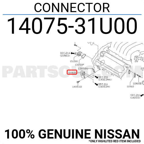 CONN WATER 1407531U2A | Nissan Parts | PartSouq