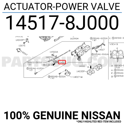 Power Valve 14517-8J000 Genuine Nissan Actuator 