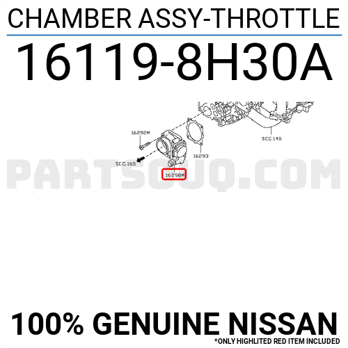 CHAMBER ASSY-THROTTLE 161198H30A | Nissan Parts | PartSouq