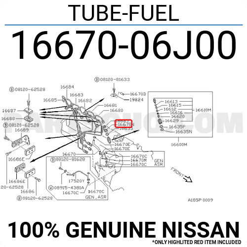 TUBE-FUEL 1667006J00 | Nissan Parts | PartSouq