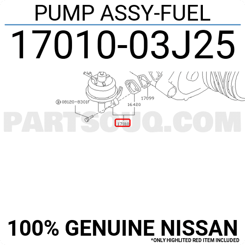 まさプー PUMP ASSY-FUEL 1701003J28 | Nissan Parts | PartSouq