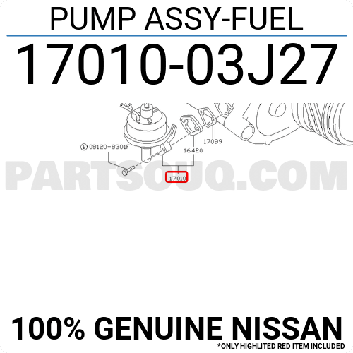 PUMP ASSY-FUEL 1701003J25 | Nissan Parts | PartSouq