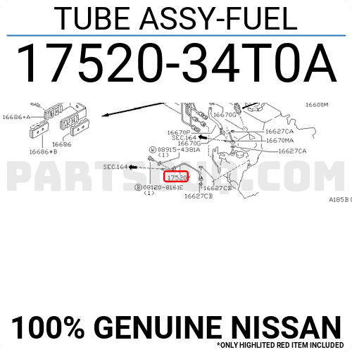 175204s TUBE ASSY-FUEL 1752034T0A | Nissan Parts | PartSouq