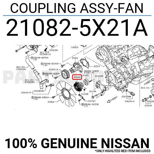 COUPLING ASSY-FAN 210825X20A | Nissan Parts | PartSouq