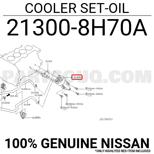 COOLER SET-OIL 213008H70A | Nissan Parts | PartSouq