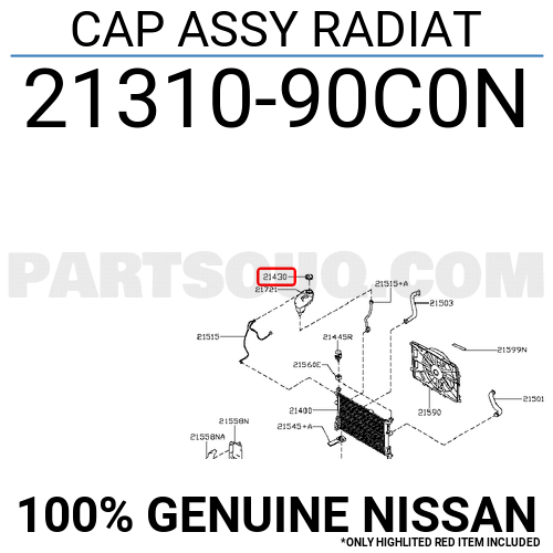 2131090C0N Nissan CAP ASSY RADIAT