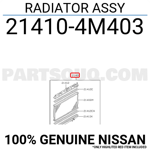 214104M403 Nissan RADIATOR ASSY