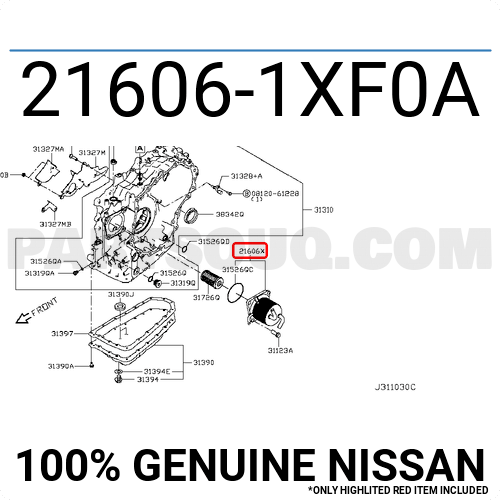 216061XF0A Nissan COOLER ASSY, TRANSM