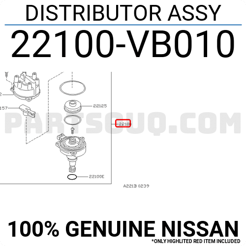 DISTRIBUTOR ASSY 22100VB010 | Nissan Parts | PartSouq