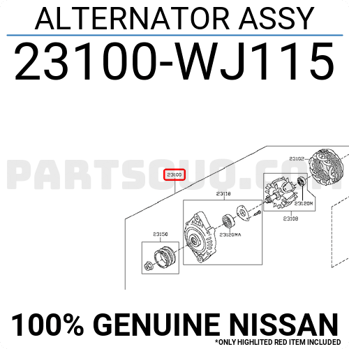 ALTERNATOR ASSY 23100WJ11C | Nissan Parts | PartSouq