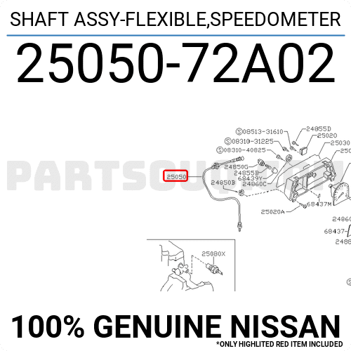 SHAFT ASSY-FLEXIBLE,SPEEDOMETER 2505072A02 | Nissan Parts | PartSouq