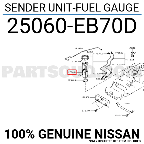 SENDER UNIT-FUEL GAUGE 25060EB70D | Nissan Parts | PartSouq
