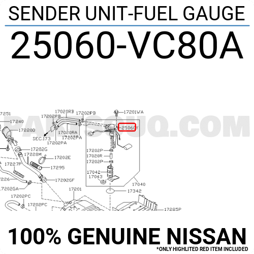 SENDER UNIT-FUEL GAUGE 25060VC81A | Nissan Parts | PartSouq SENDER UNIT-FUEL GAUGE 25060VC81A | Nissan Parts | PartSouq