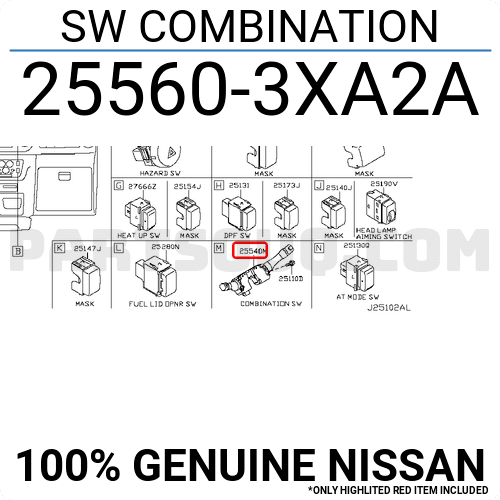 SWITCH ASSY-COMBINATION 25560JV12A | Nissan Parts | PartSouq