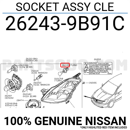 SOCKET ASSY CLE 262439B91C | Nissan Parts | PartSouq