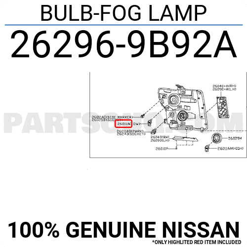 BULB-FOG LAMP 262969B92A | Nissan Repuestos | PartSouq