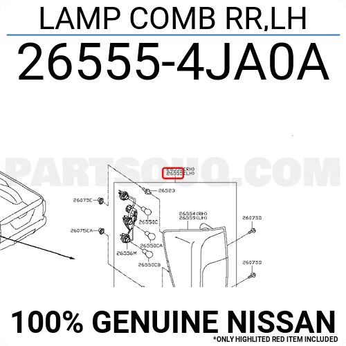 LAMP COMB RR,LH 265554JA0A | Nissan Parts | PartSouq