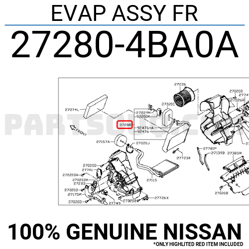 EVAP ASSY FR 272804BA0A | Nissan Parts | PartSouq EVAP ASSY FR 272804BA0A | Nissan Parts | PartSouq