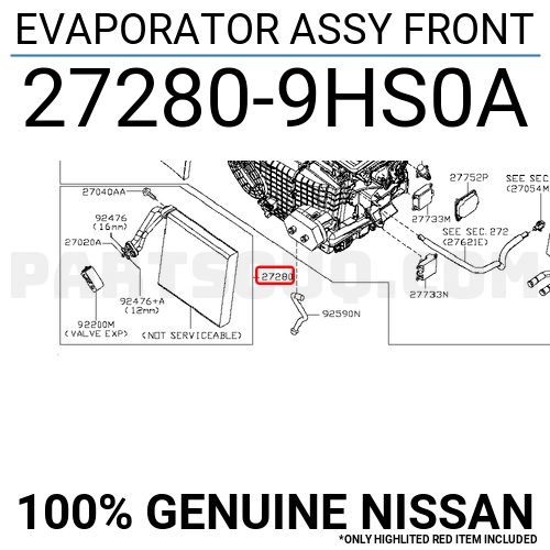 EVAPORATOR ASSY FRONT 272809HS0A Nissan Parts PartSouq