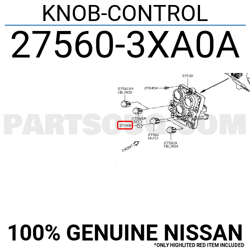 275603XA0A Nissan KNOB-CONTROL