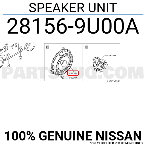 SPEAKER UNIT 28156BR00A | Nissan Parts | PartSouq