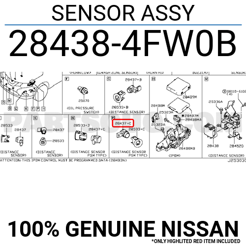 SENSOR ASSY 284384FW0B | Nissan Parts | PartSouq