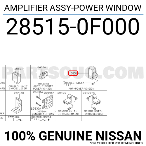 AMPLIFIER ASSY-POWER WINDOW 285150F00A | Nissan Parts | PartSouq