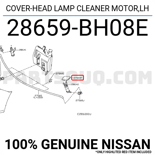 COVER-HEAD LAMP CLEANER MOTOR,LH 28659BH08E | Nissan Parts | PartSouq