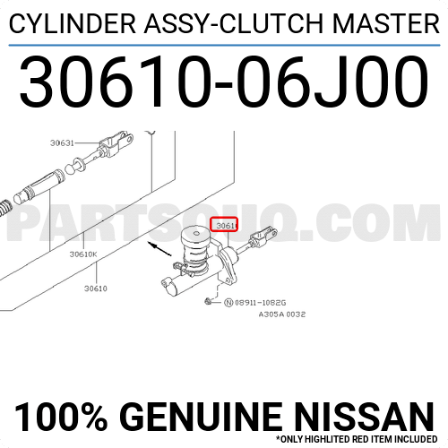 CYLINDER ASSY-CLUTCH MASTER 3061006J01 | Nissan Parts | PartSouq