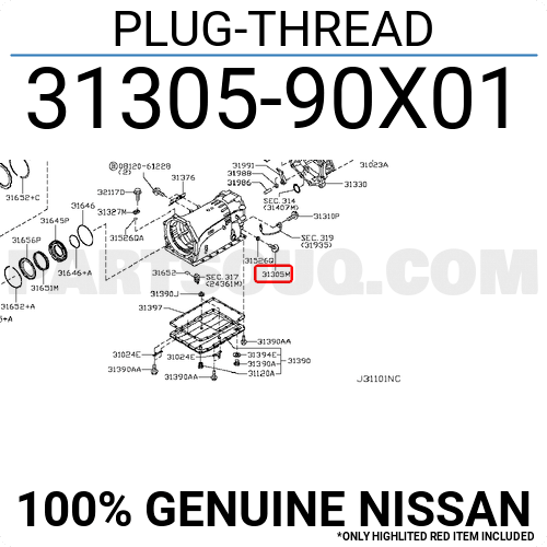 3130590X01 Nissan PLUG-THREAD