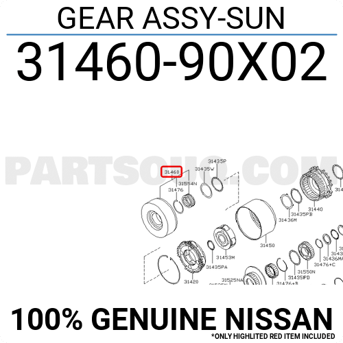 GEAR ASSY-SUN 3146090X02 | Nissan Parts | PartSouq GEAR ASSY-SUN 3146090X02 | Nissan Parts | PartSouq
