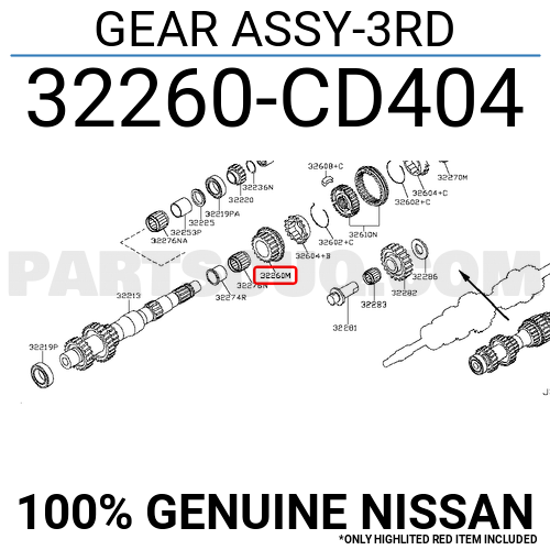 GEAR ASSY 3RD 32260CD81C | Nissan Parts | PartSouq