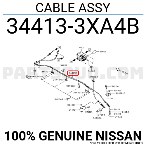 CABLE ASSY 344133XA6B | Nissan Parts | PartSouq CABLE ASSY 344133XA6B | Nissan Parts | PartSouq