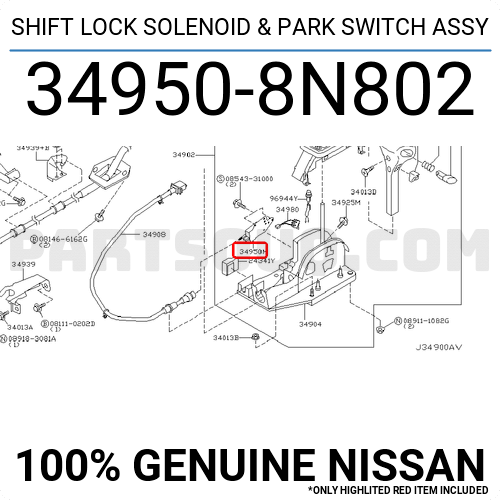 SHIFT LOCK SOLENOID & PARK SWITCH ASSY 349508N802 | Nissan Parts | PartSouq