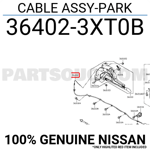 CABLE ASSY PARK 364023XT1C | Nissan Parts | PartSouq
