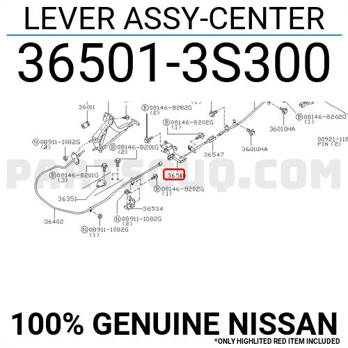 LEVER ASSY-CENTER 365013S30A | Nissan Parts | PartSouq