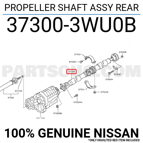 Propeller Shaft Assy Rear Wu B Nissan Parts Partsouq