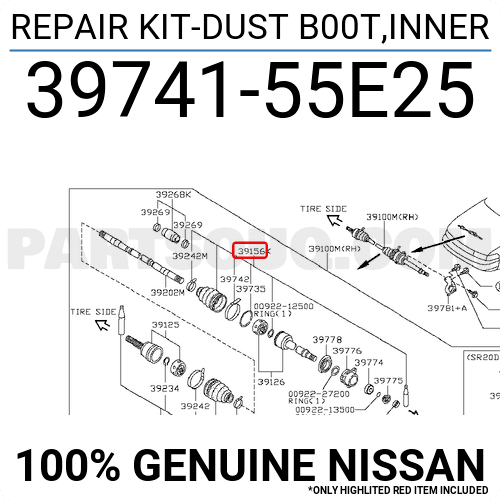 REPAIR KIT-DUST 3974155E87 | Nissan Parts | PartSouq
