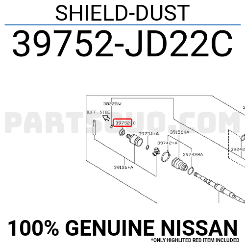 39752JD22C Nissan SHIELD-DUST