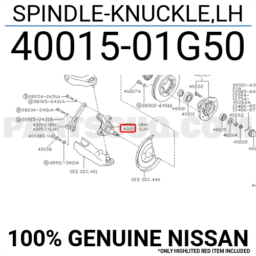 SPINDLE-KNUCKLE,LH 400152TH0A | Nissan Parts | PartSouq