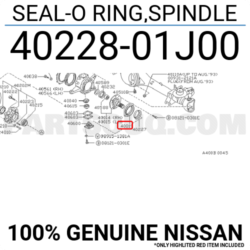 SEAL-O RING,SPINDLE 4022801J00 | Nissan Parts | PartSouq