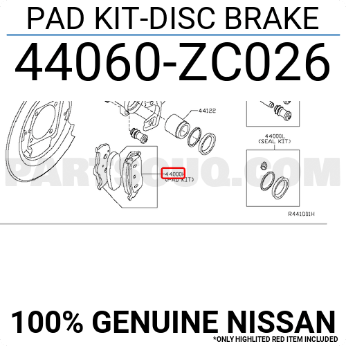 PAD KIT-DISC BRAKE 44060ZC025 | Nissan Parts | PartSouq PAD KIT-DISC BRAKE 44060ZC025 | Nissan Parts | PartSouq