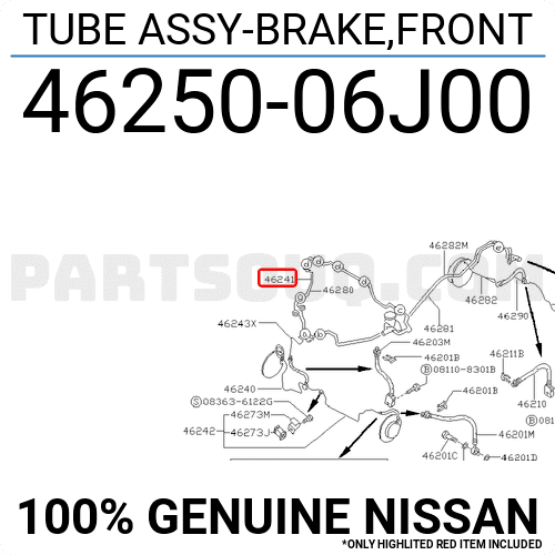 TUBE ASSY-BRAKE,FRONT 4625006J00 | Nissan Parts | PartSouq