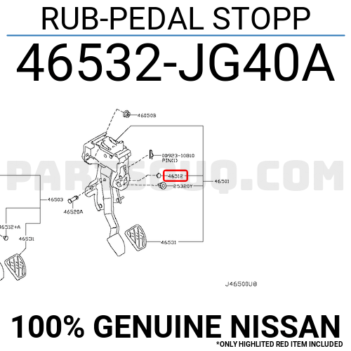 46532JG40A Nissan RUB-PEDAL STOPP