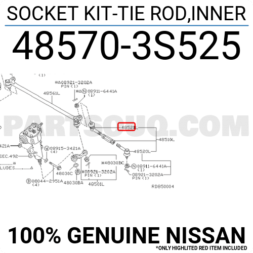 485703S525 Nissan SOCKET KIT-TIE ROD,INNER