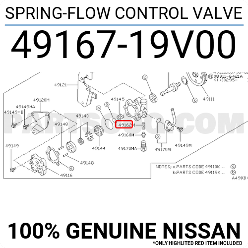 SPRING-FLOW CONTROL VALVE 4916719V00 | Nissan Parts | PartSouq