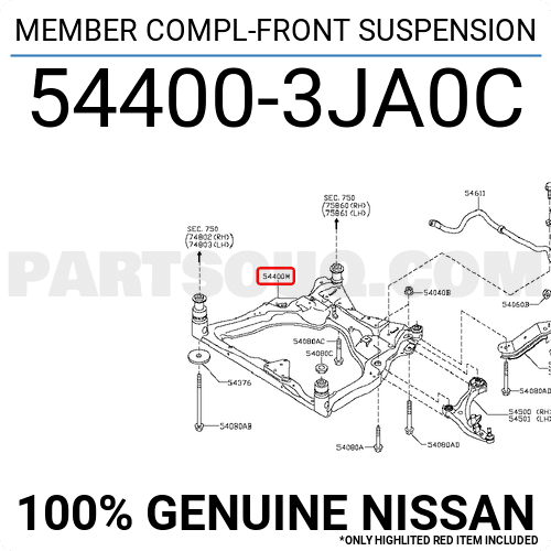 MEMBER COMPL-FRONT SUSPENSION 544003JA0C | Nissan Parts | PartSouq
