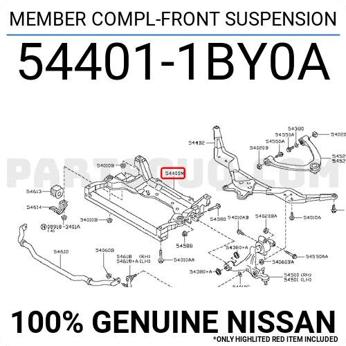 MEMBER COMPL-FRONT SUSPENSION 544011BY0A | Nissan Parts